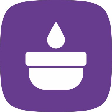 Aromatik Mum Basit Simgesi, Vektör İllüstrasyonu