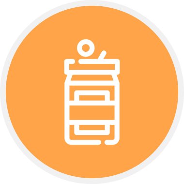 Soda Çizgisi Çemberi Basit Simge, Vektör İllüstrasyonu