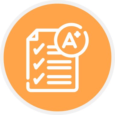 Not Çizgisi Çemberi Basit Simge, Vektör İllüstrasyonu