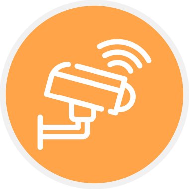 Akıllı Cctv Satır Çemberi Basit Simge, Vektör Resimleri