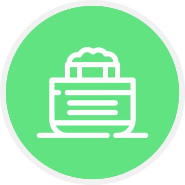 Krem Çizgisi Çemberi Basit Simge, Vektör İllüstrasyonu