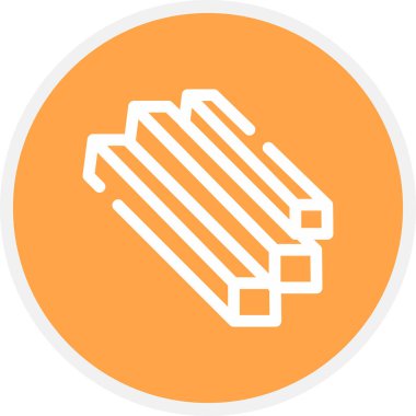 Metal Çubuk Çizgisi Çemberi Basit Simge, Vektör İllüstrasyonu