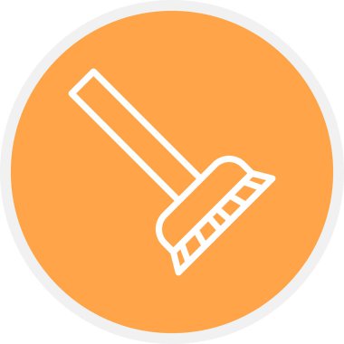 Süpürge Hattı Çemberi Basit Simge, Vektör İllüstrasyonu