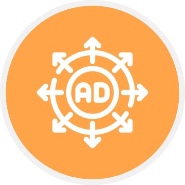 Reklam Satırı Çemberi Basit Simge, Vektör Resimleri