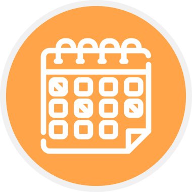 Takvim Satırı Çemberi Basit Simge, Vektör İllüstrasyonu