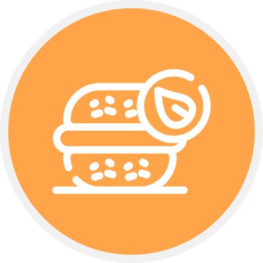 Vegan Burger Hattı Çemberi Basit Simge, Vektör Resimleri