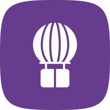 sıcak hava balonu basit simge, vektör illüstrasyonu