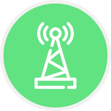 Anten Çizgisi Çemberi Basit Simge, Vektör İllüstrasyonu