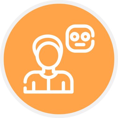 Bunaltıcı Satır Çemberi Basit Simge, Vektör İllüstrasyonu