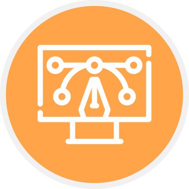 Grafik Tasarım Satırı Çemberi Basit Simge, Vektör Resimleri