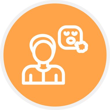 Sakinleş Satır Çemberi Basit Simge, Vektör İllüstrasyonu