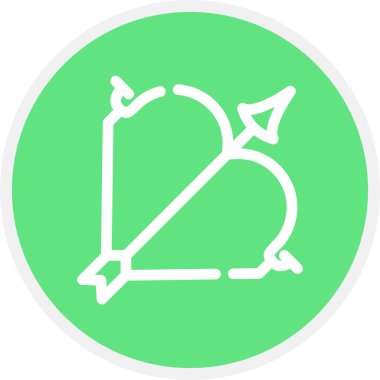 Okçuluk Satırı Çemberi Basit Simge, Vektör İllüstrasyonu