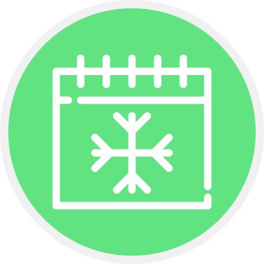 Kış Çizgisi Çemberi Basit Simge, Vektör İllüstrasyonu