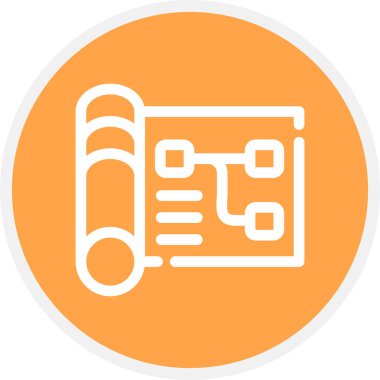 Model Satır Çemberi Basit Simge, Vektör İllüstrasyonu