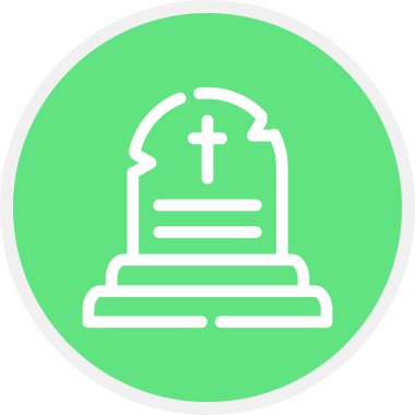 Mezar Çizgisi Çemberi Basit Simge, Vektör İllüstrasyonu