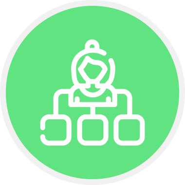 Organizasyon Çizgisi Çemberi Basit Simge, Vektör İllüstrasyonu