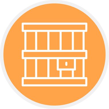 Hapishane Çizgisi Çemberi Basit Simge, Vektör İllüstrasyonu