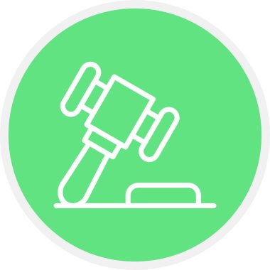 Hukuk Satırı Çemberi Basit Simge, Vektör İllüstrasyonu