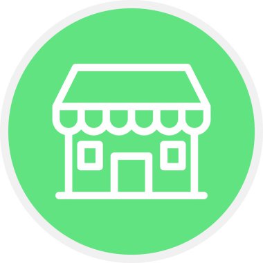 Cafe Line Circle Basit Simge, Vektör İllüstrasyonu