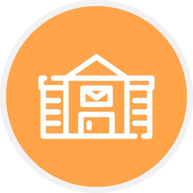 Postane Satırı Çemberi Basit Simge, Vektör İllüstrasyonu