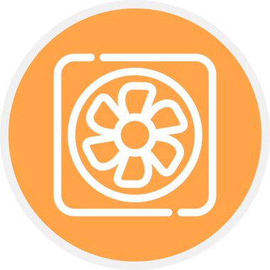 Fan Satırı Çemberi Basit Simge, Vektör İllüstrasyonu