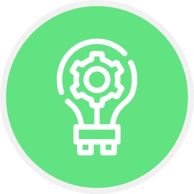 Fikir Satırı Çemberi Basit Simge, Vektör İllüstrasyonu