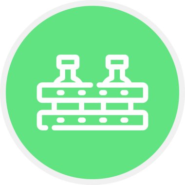 Şarap Hattı Çemberi Basit Simge, Vektör İllüstrasyonu