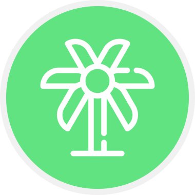 Palmiye Ağacı Çemberi Basit Simge, Vektör Resimleri