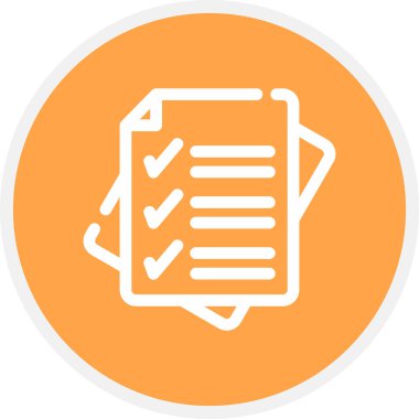 Kontrol Listesi Satır Çemberi Basit Simge, Vektör Resimleri