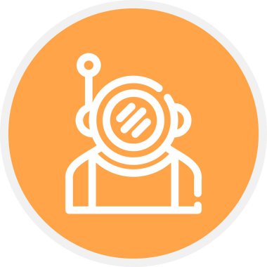 Astronot Çizgisi Çemberi Basit Simge, Vektör Resimleri