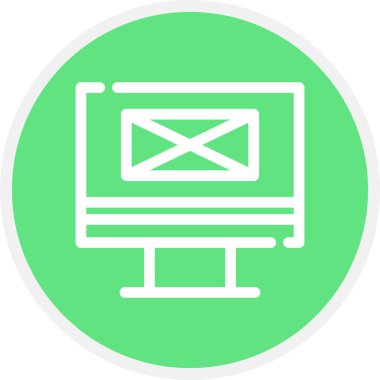 Web Sayfası Satırı Çemberi Basit Simge, Vektör İllüstrasyonu