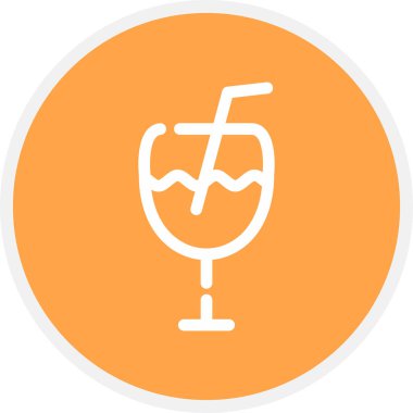 Kokteyl Hattı Çemberi Basit Simge, Vektör Resimleri