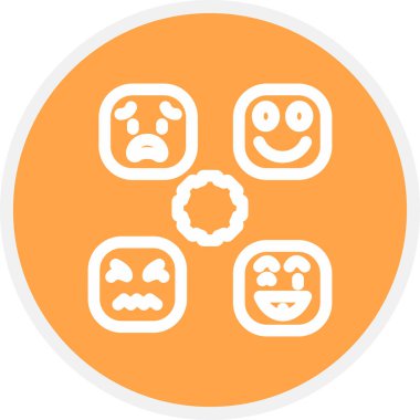 Algılama Duygu Satırı Çemberi Basit Simge, Vektör Resimleri