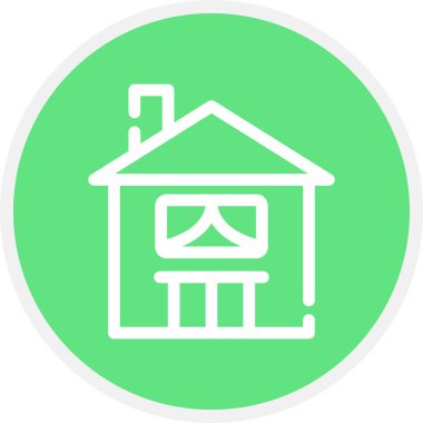 Kasaba Çizgisi Çemberi Basit Simge, Vektör İllüstrasyonu