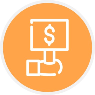 Teklif Satırı Çemberi Basit Simge, Vektör İllüstrasyonu