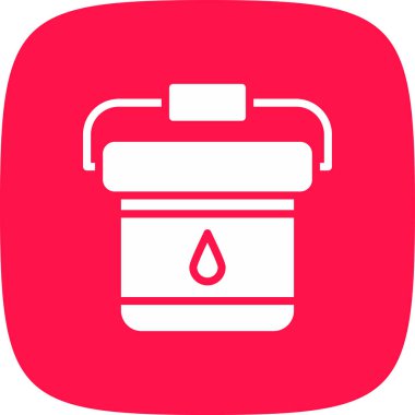 Boya Kovası Basit Simgesi, Vektör İllüstrasyonu