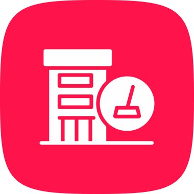 Otel Temizleme Basit Simgesi, Vektör İllüstrasyonu