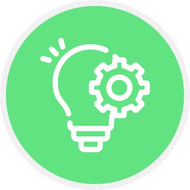 Proje Çizgisi Çemberi Basit Simge, Vektör İllüstrasyonu