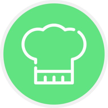 Şef Şapka Satırı Çemberi Basit Simge, Vektör Resimleri