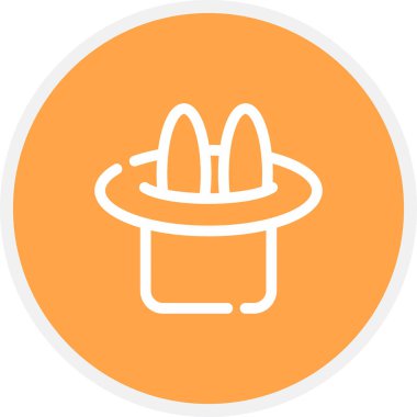 Sihirli Hile Çizgisi Çemberi Basit Simge, Vektör İllüstrasyonu