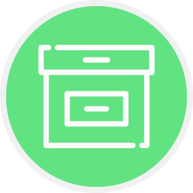 Kutu Satırı Çemberi Basit Simge, Vektör İllüstrasyonu