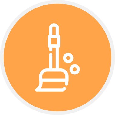 Süpürge Hattı Çemberi Basit Simge, Vektör İllüstrasyonu