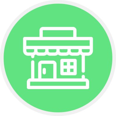 Perakende Satır Çemberi Basit Simge, Vektör İllüstrasyonu