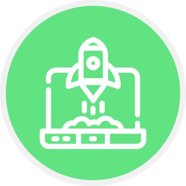 Başlangıç Satırı Çemberi Basit Simge, Vektör İllüstrasyonu