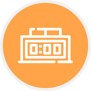 Saat Çizgisi Çemberi Basit Simge, Vektör Resimleri