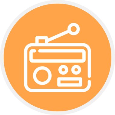 Radyo Satırı Çemberi Basit Simge, Vektör İllüstrasyonu