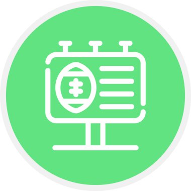 Super Bowl Reklam Satırı Çemberi Basit Simge, Vektör Resimleri