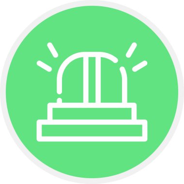 Polis El Feneri Hattı Çemberi Basit Simge, Vektör Resimleri