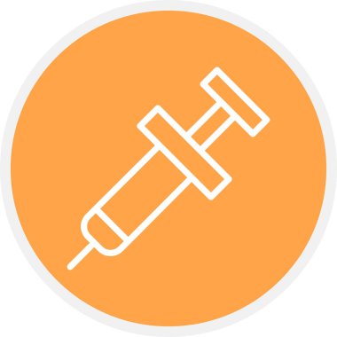 Enjeksiyon Çizgisi Çemberi Basit Simge, Vektör İllüstrasyonu