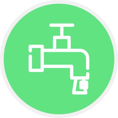 Abdest Hattı Çemberi Basit Simge, Vektör İllüstrasyonu